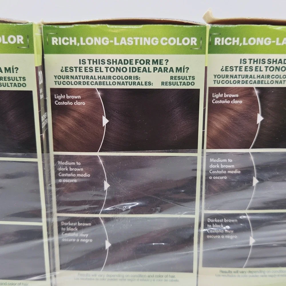 3x Garnier Nutrisse Nourishing Creme Hair Color #20 Black Tea Soft Black *READ*